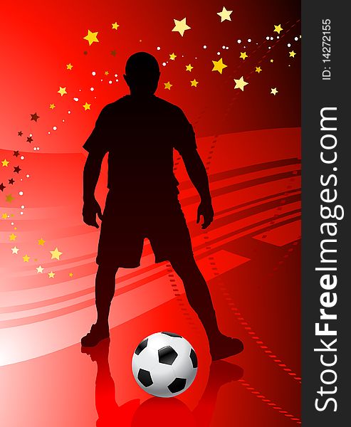 Soccer/Football Player on Red Background