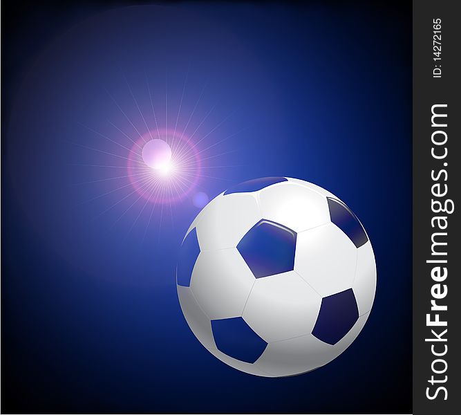 Soccer Ball On Lens Flare Background