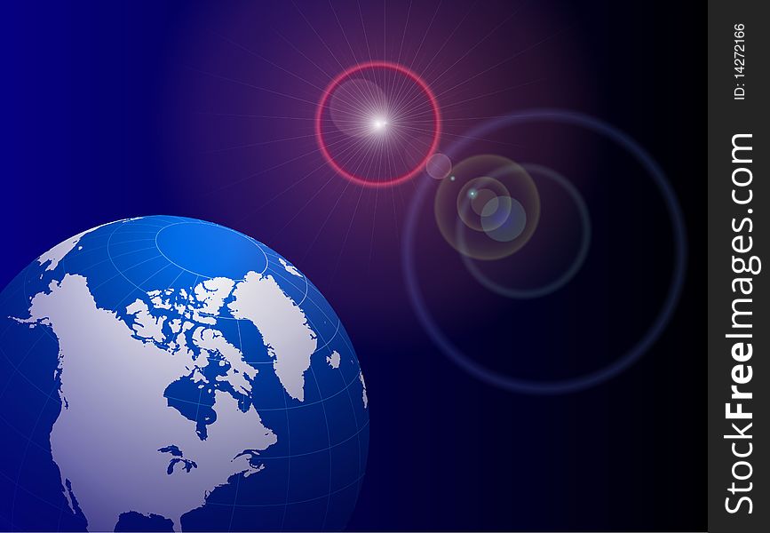 Globe on Lens Glare Background
Original Illustration