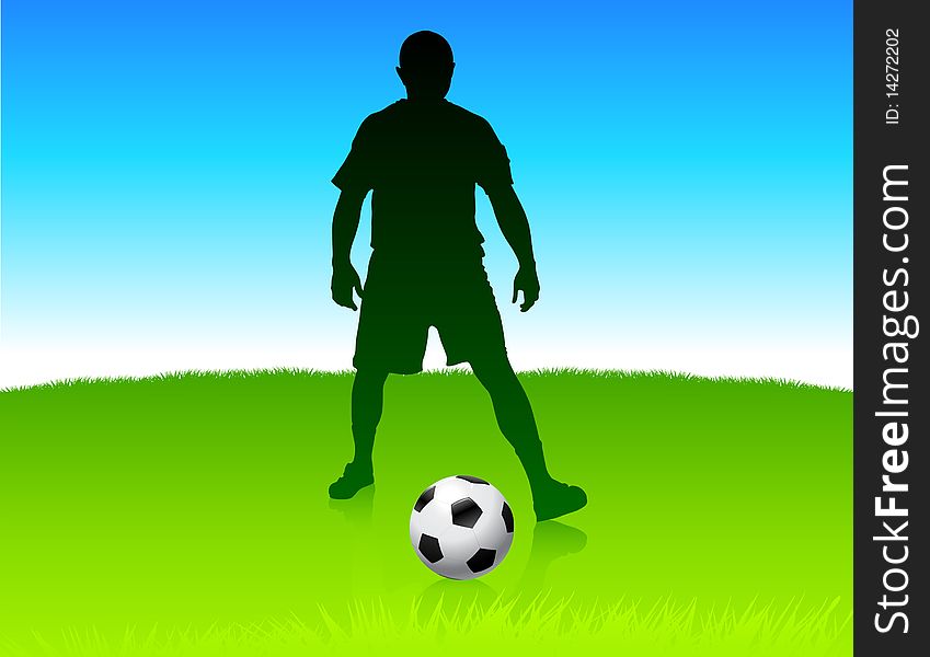 Soccer Player On Nature Park Background