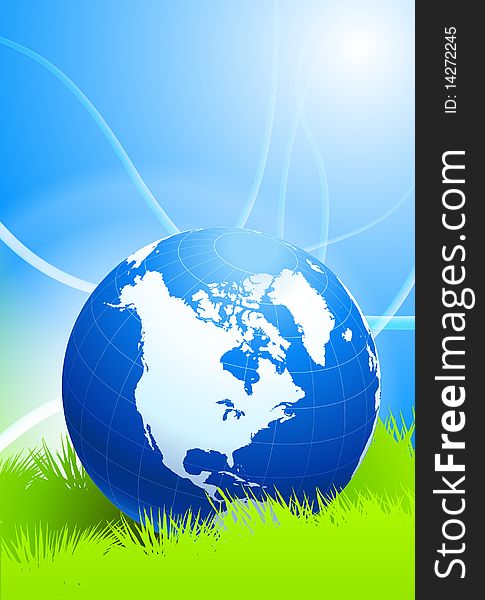 Globe On Abstract Nature Background