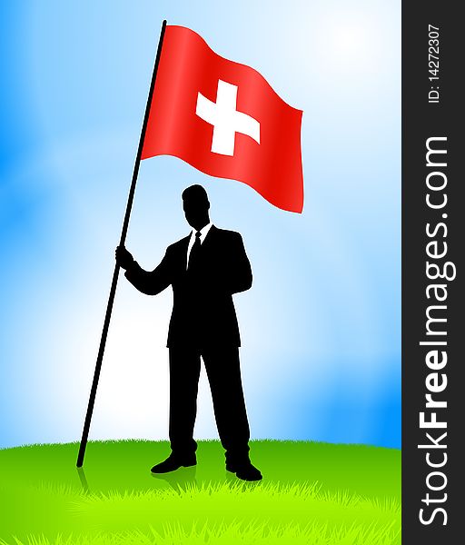 Businessman Leader Holding Switzerland