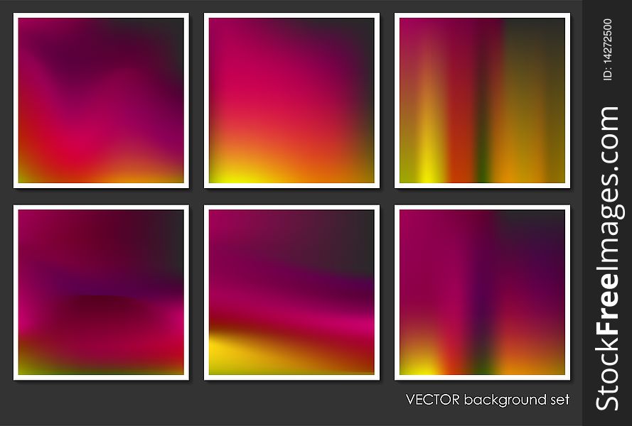 Fluid Aurora on Colorful Abstract Background Set Original Illustration