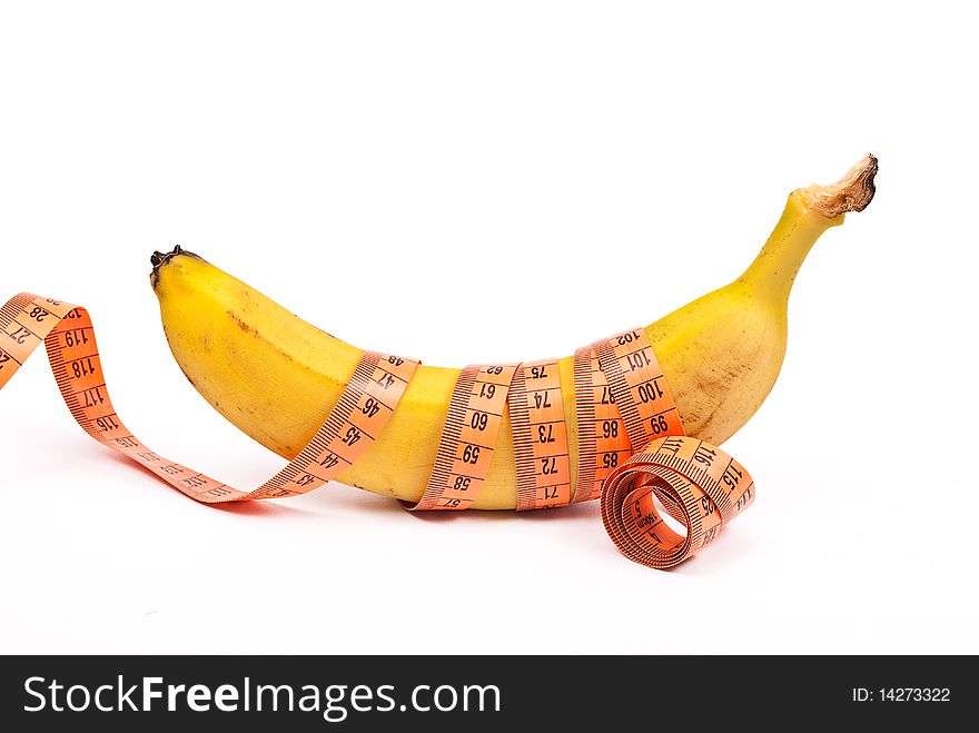 Banana with a measuring tape