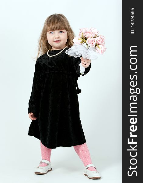 Little girl in black dress