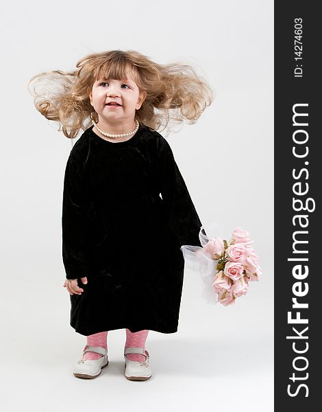 Little girl in black dress