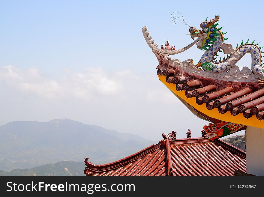 The Temple at the NanZhengDing hill which in the KuoCang Mountains，