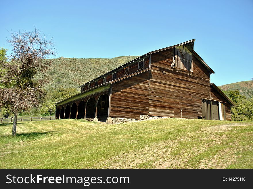 Barn in the meadow hills