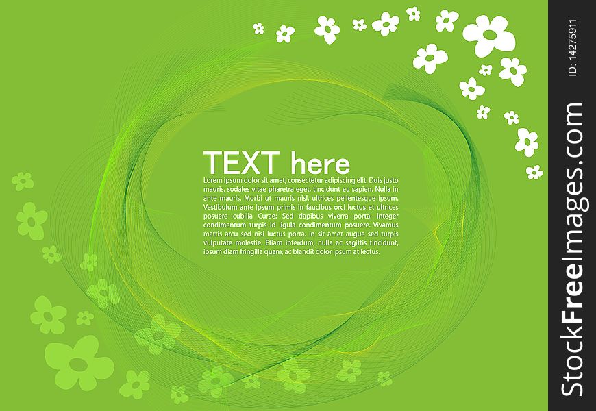 Illustration with green background and text