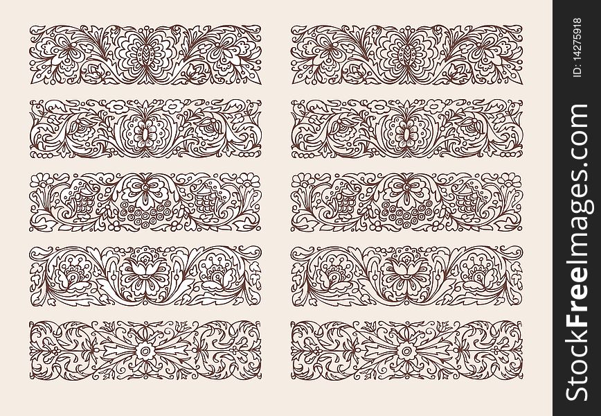 Vector set of brown patterns