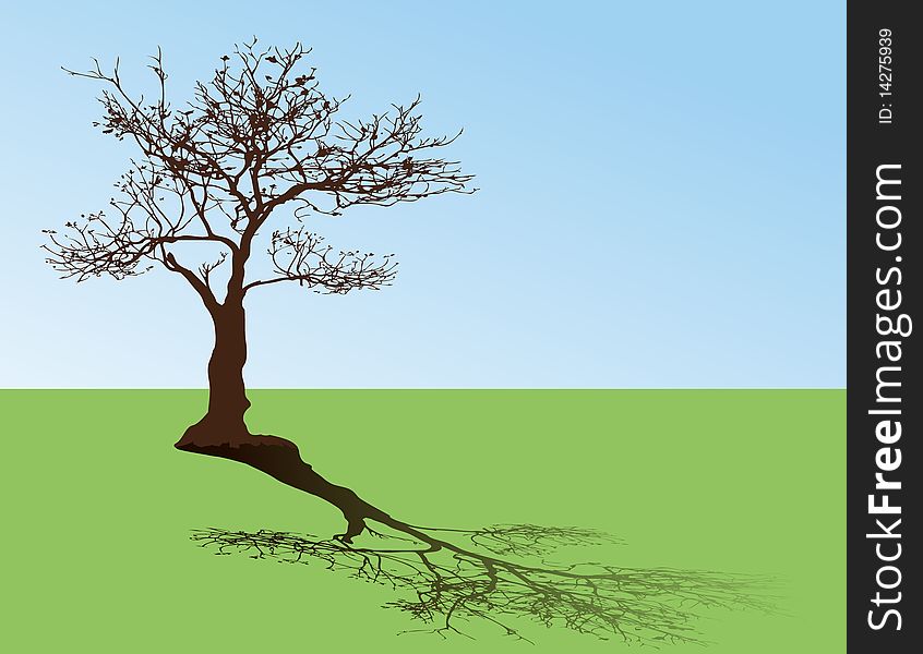 Vector of tree on mead