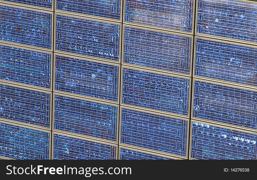 A extreme close up of solar cells