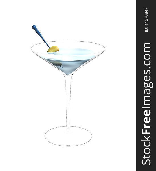 3D Illustration Of Cocktail Glass