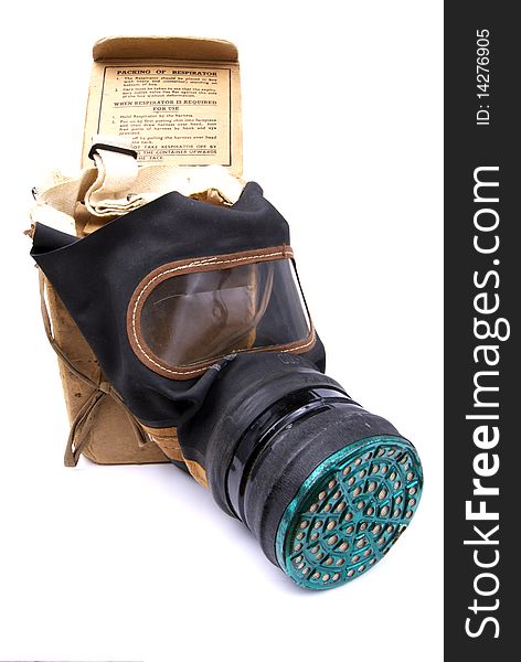 World War two British civilian gas mask that was worn by children with carry box. World War two British civilian gas mask that was worn by children with carry box.