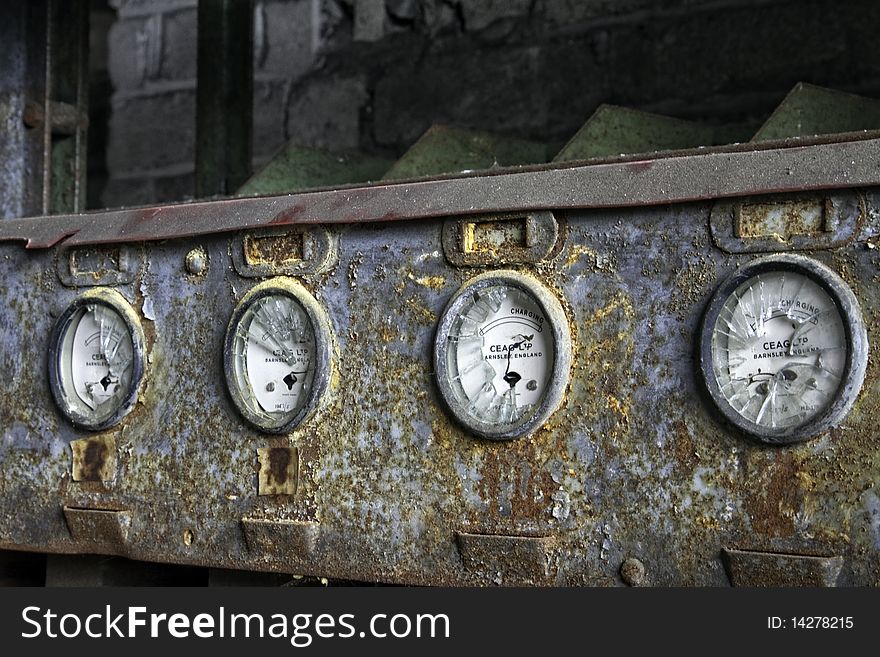 Part of abandoned equipment in the old coalmine of Cheratte, belgium