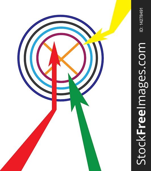 Multicolor arrows symbol of competition