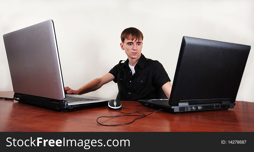 Guy With Two Laptops