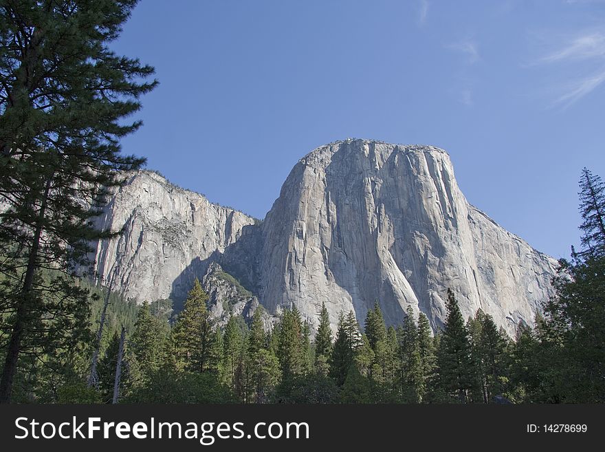 A view of one of the great rocks of Yosemite National Park in California.