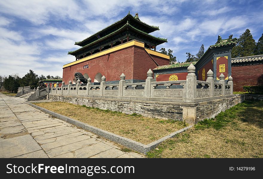 Traditional chinese architecture,temple building,in henan in china.