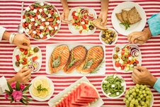 Mediterranean Diet. Healthy Eating Concept. Top View Stock Image