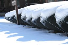 Row Boats In Snow Stock Image Row Boats In Snow Stock Image
