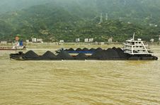 Coal Barges On The Yangtze In China Stock Photos Coal Barges On The Yangtze In China Stock Photos