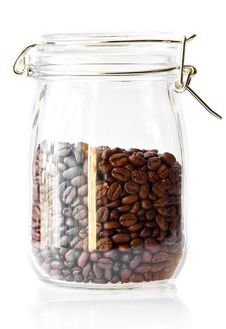 Coffee Beans In A Cristal Jar Royalty Free Stock Photos Coffee Beans In A Cristal Jar Royalty Free Stock Photos