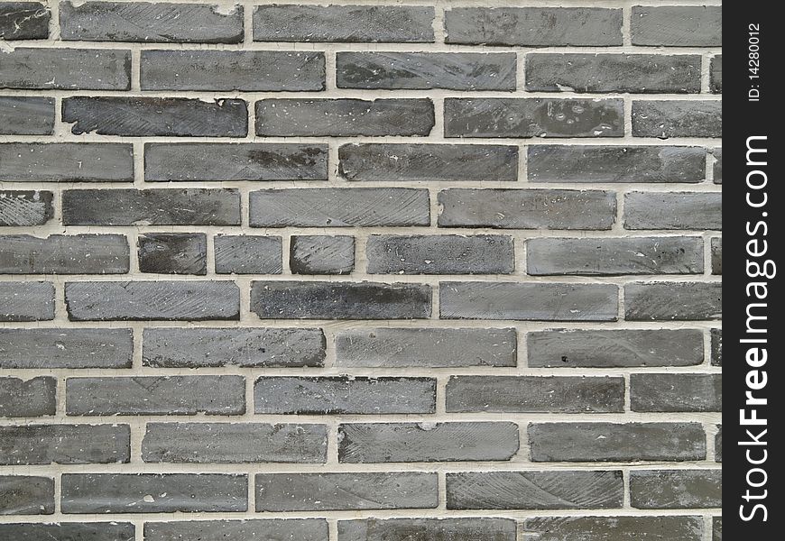 Wall Built With Vintage Grey Bricks