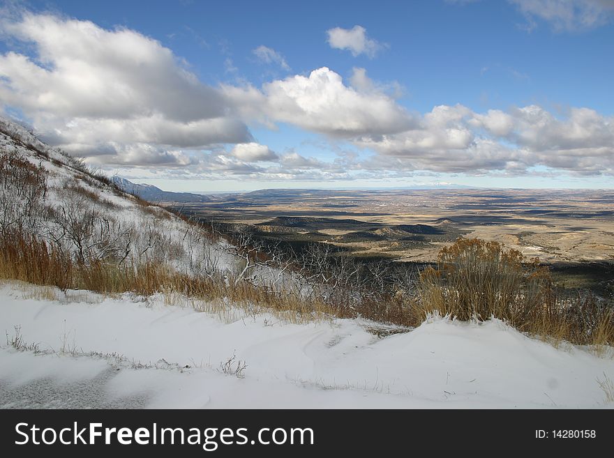 A view over a valley in Colorado's Mesa Verde National Park. A view over a valley in Colorado's Mesa Verde National Park