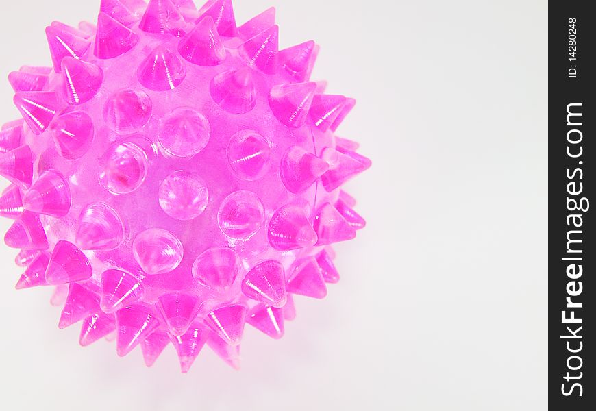 Rose spiked ball on white background
