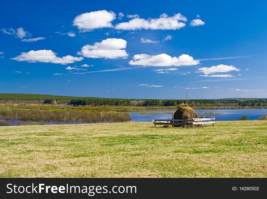 Haystack on a background sky