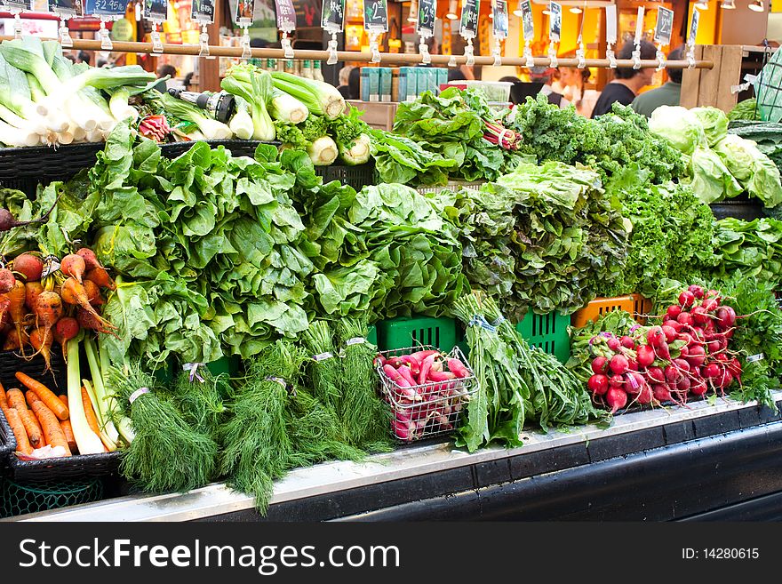 Closeup shoot of vegetables in market place