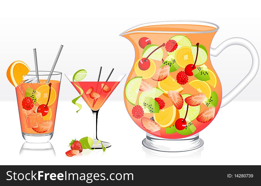 Fruit juice,  illustration, AI file included