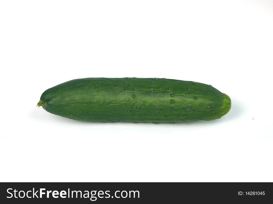 Cucumber on white background, isolated, easy to manipulate.