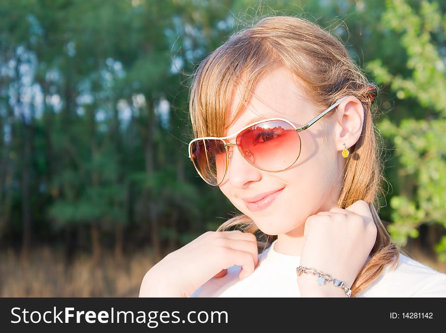 Outdoor portrait of a young girl. Outdoor portrait of a young girl