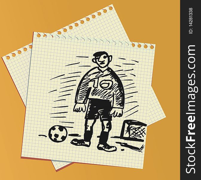 Soccer Handrawn Comic Illustration.
