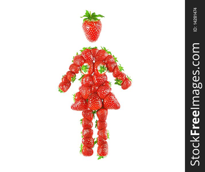 A strawberry female WC icon isolated on white background