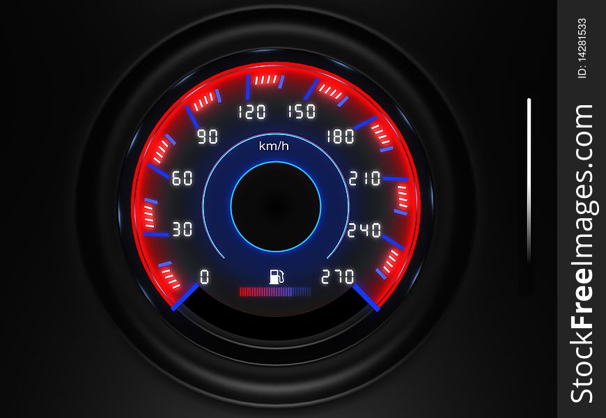 Car dashboard speedometer