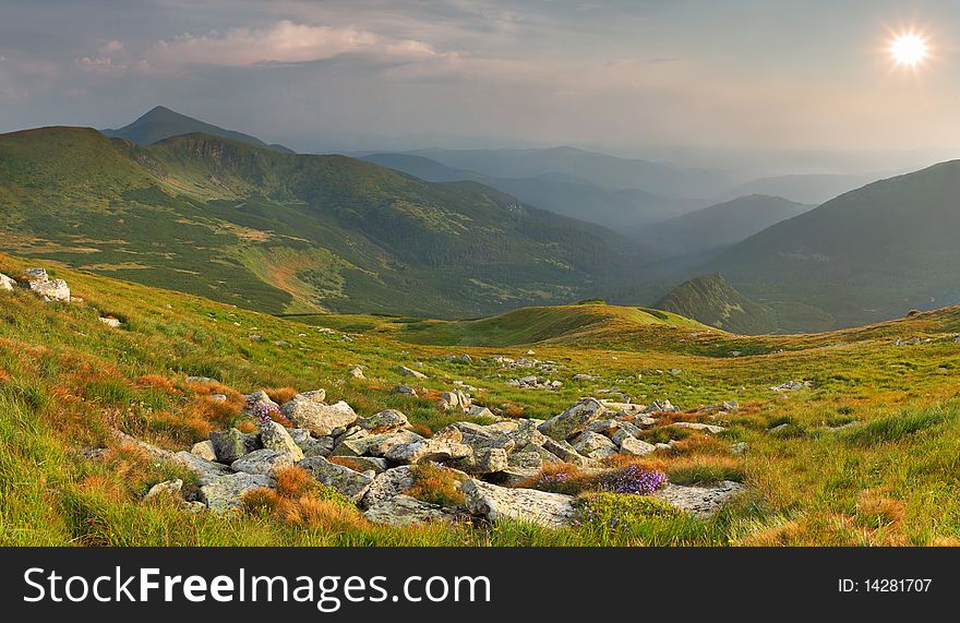 Morning in the Carpathian mountains. Morning in the Carpathian mountains