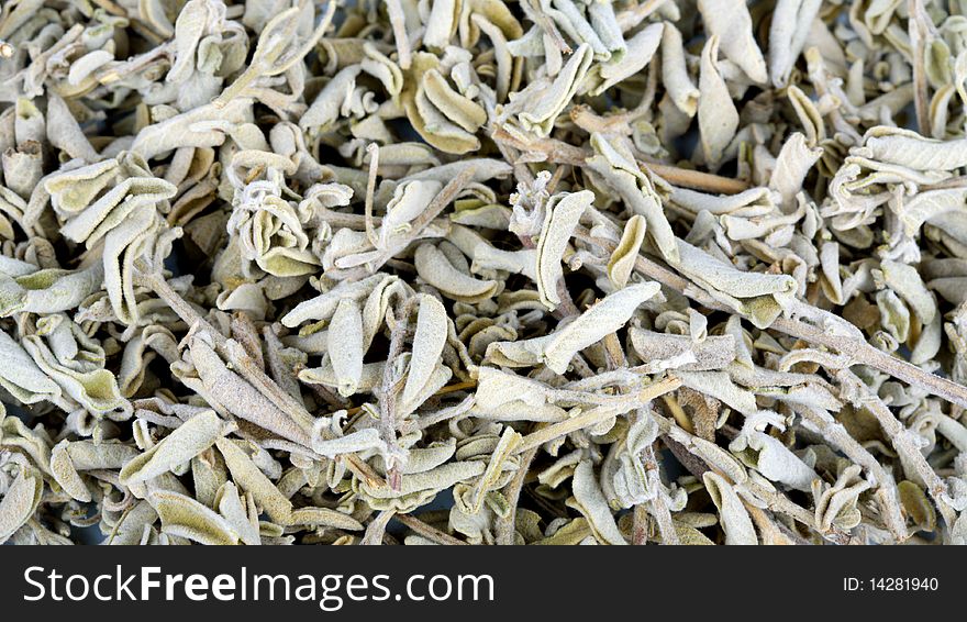 Dried sage leaves as background