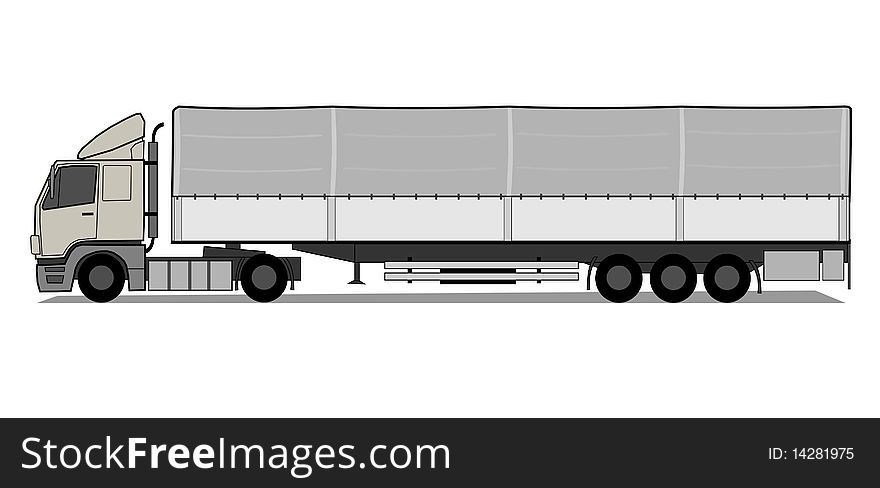Truck with tarp trailer