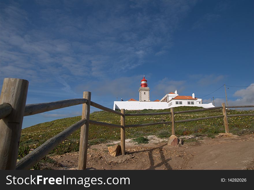 The path to a lighthouse on top of the hill