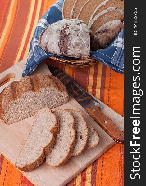 A Sliced homemade brown bread.