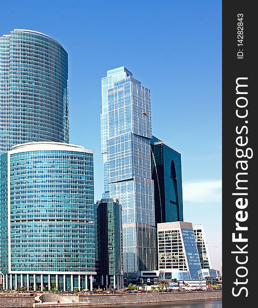 Group of the high modern office buildings. Group of the high modern office buildings