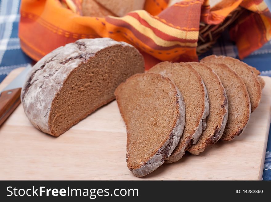 A Sliced homemade brown bread.