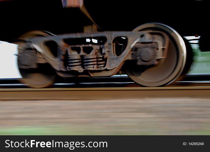 Suspension railway train in motion with a blurred background. Suspension railway train in motion with a blurred background