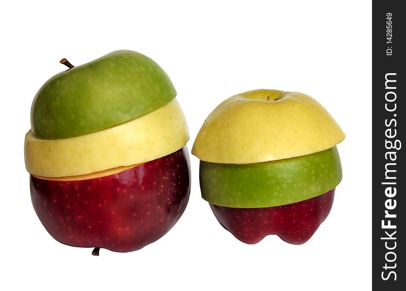 Red, yellow and green apples