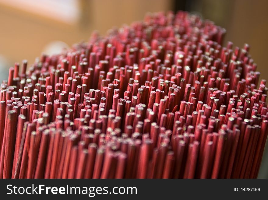 Red joss-sticks: normally used in temple.