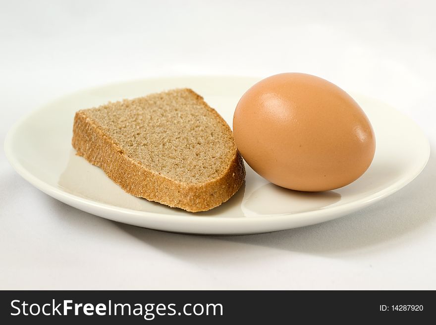 The Bread And Egg On Plate