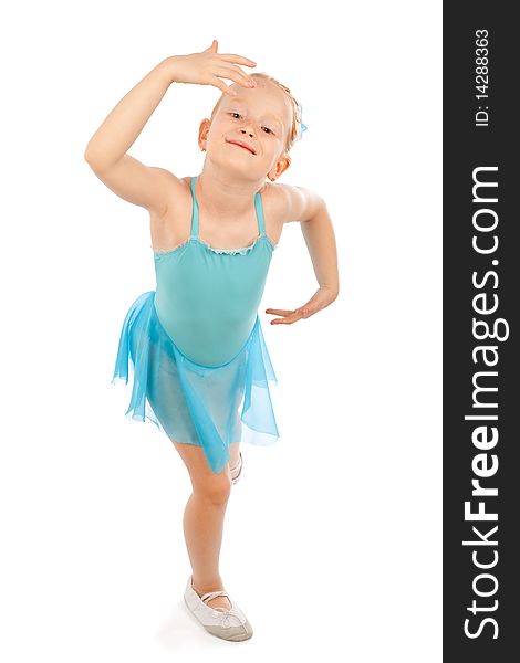 Young ballerina dancer over a white background. Young ballerina dancer over a white background